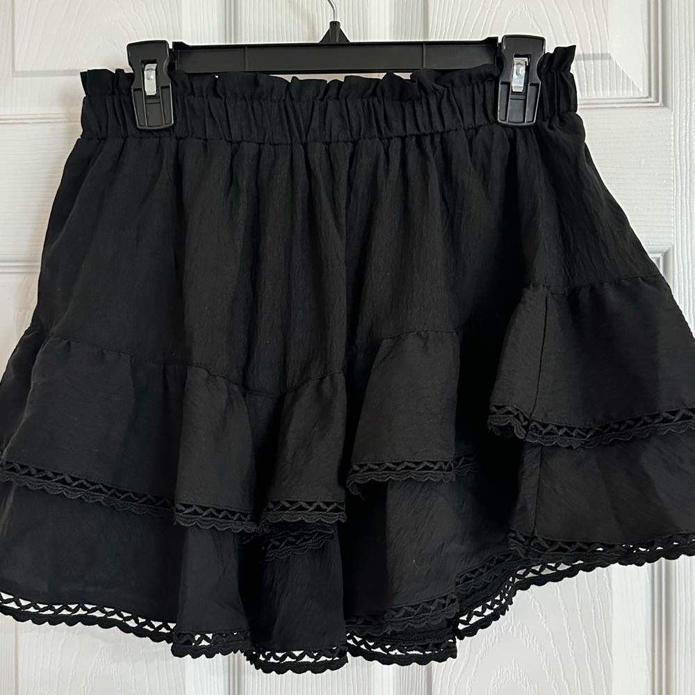 Black Ruffled Women's Skort